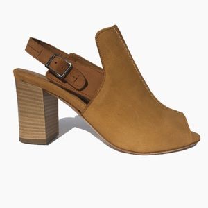 Mustard Color Leather Heels 7 & 1/2